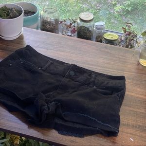 Black jean shorts